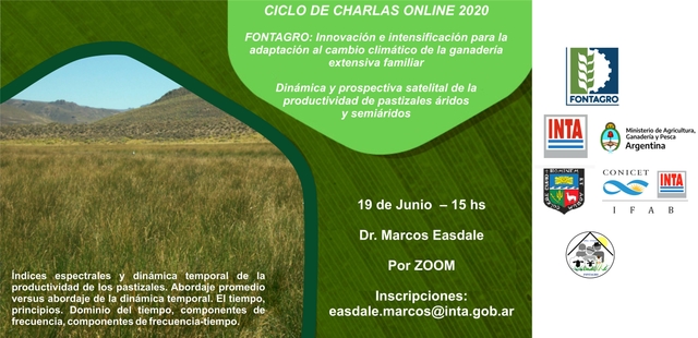 Charla online: Dinámica y prospectiva satelital de la productividad de pastizales áridos y semiáridos.