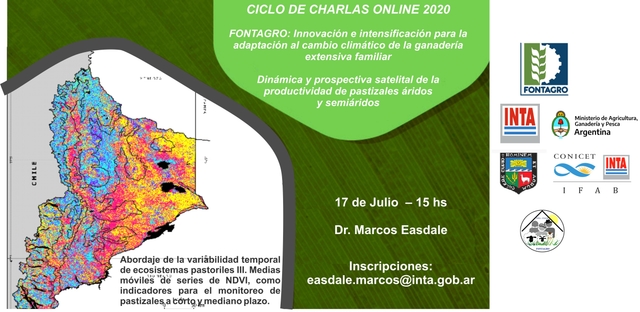 Cuarta Charla online: Dinámica y prospectiva satelital de la productividad de pastizales áridos y semiáridos.