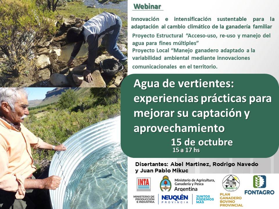 Webinar: Agua de vertientes: experiencias prácticas para mejorar su captación y almacenamiento