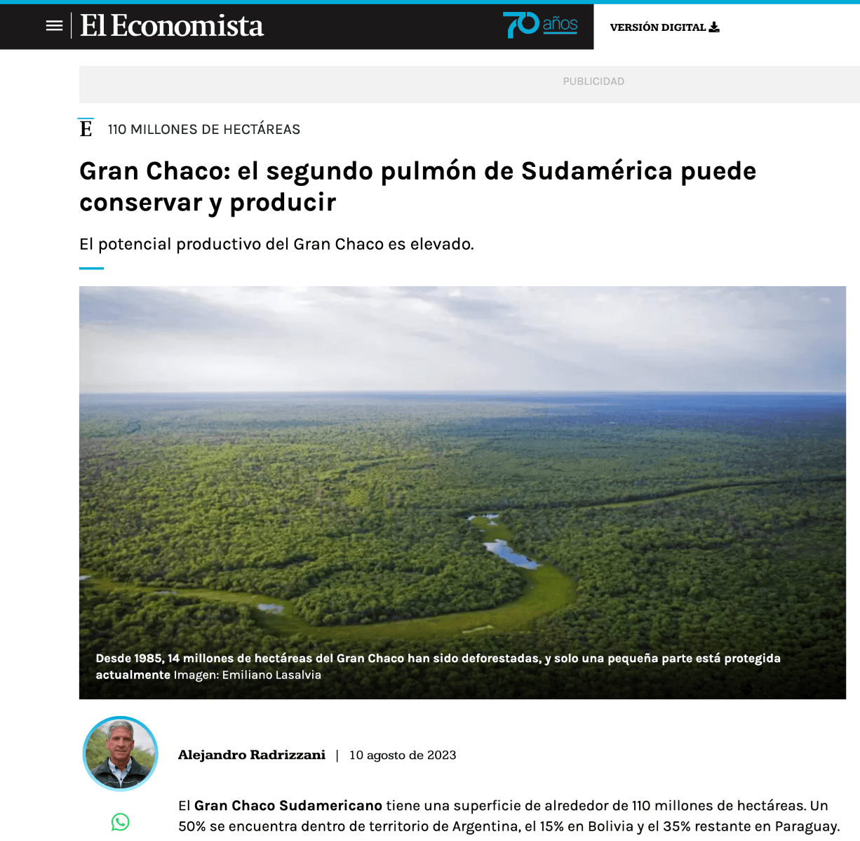 Gran Chaco: The Second Lung of South America Can Conserve and Produce