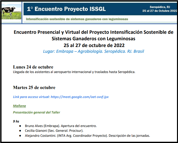In person and Virtual Meeting of the Project Sustainable Intensification of Livestock Systems with Legumes