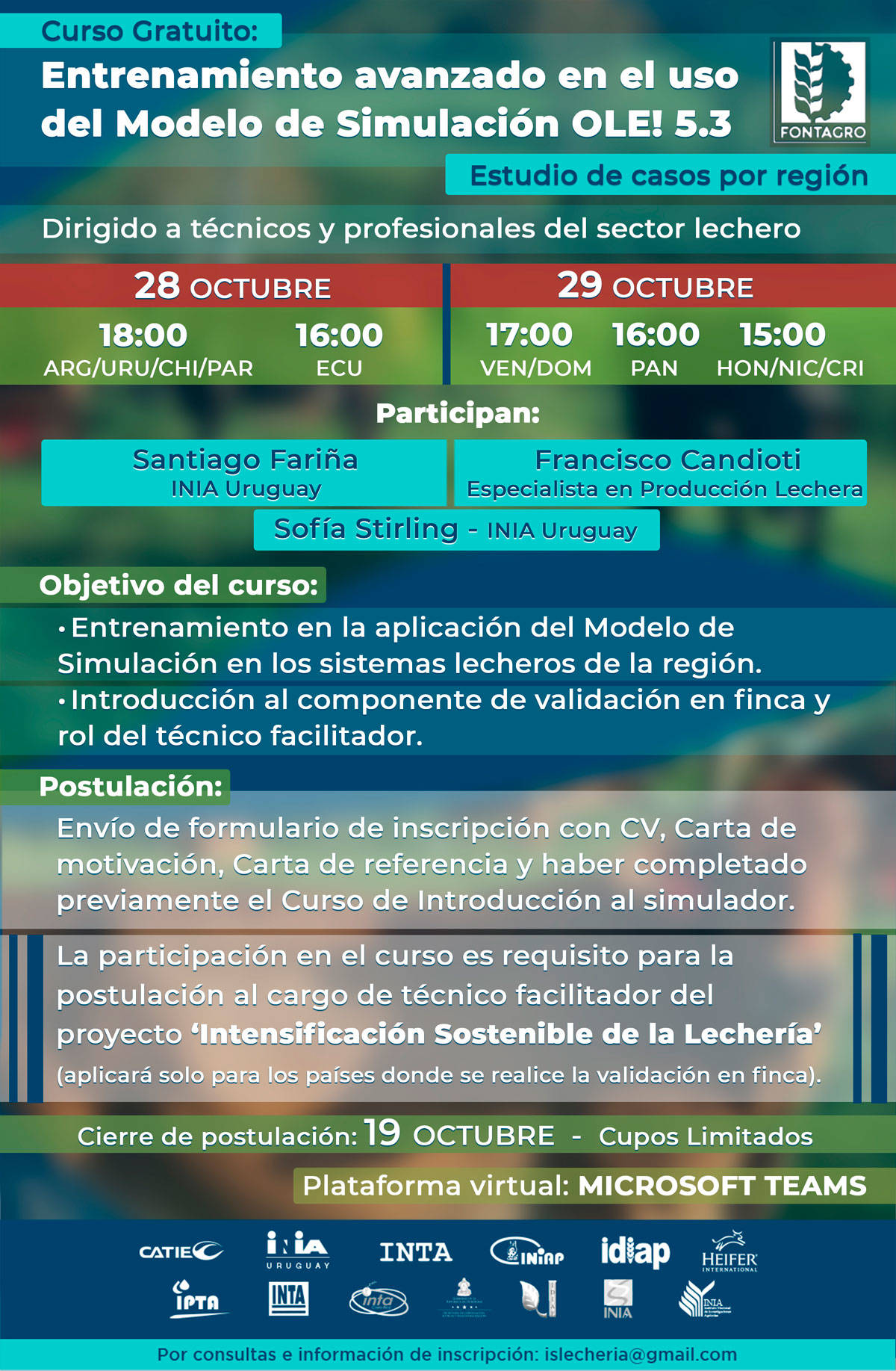 Entrenamiento avanzado en el uso del Modelo de Simulación OLE! 5.3