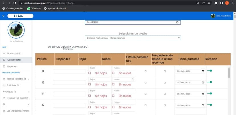 Pantalla de entrada 3Rweb