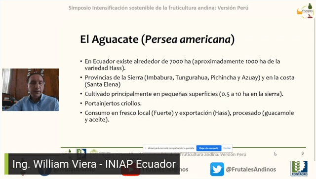 Más de 600 personas participaron el simposio “Intensificación sostenible de la fruticultura Andina – Online” Versión Perú.