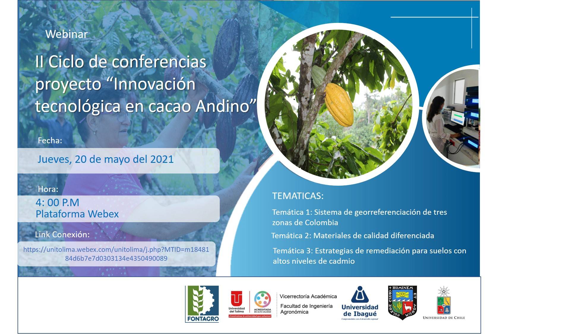II cycle of conferences - project Technological innovation in Andean cacao