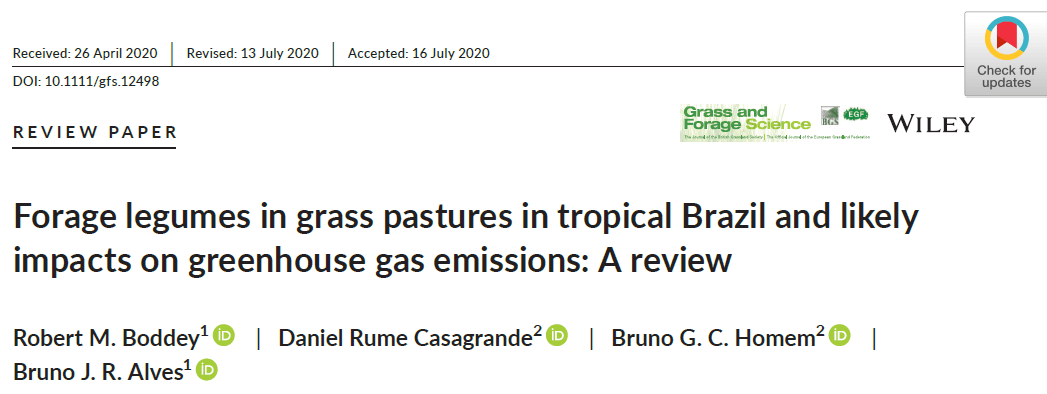 New scientific paper about forages legumes