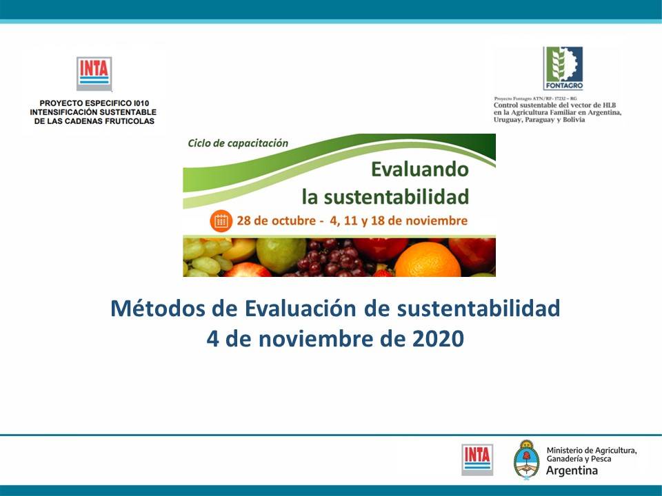Assessing sustainability - Session 2
