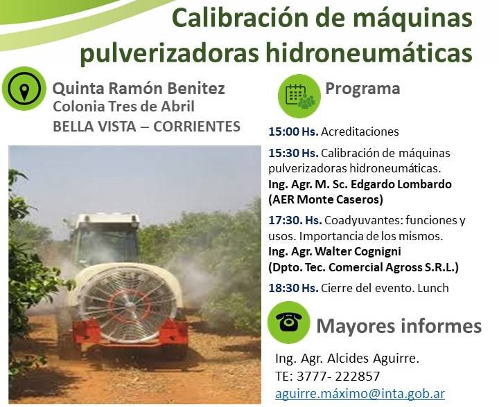 Capacitación en calibración de máquinas pulverizadoras hidroneumáticas