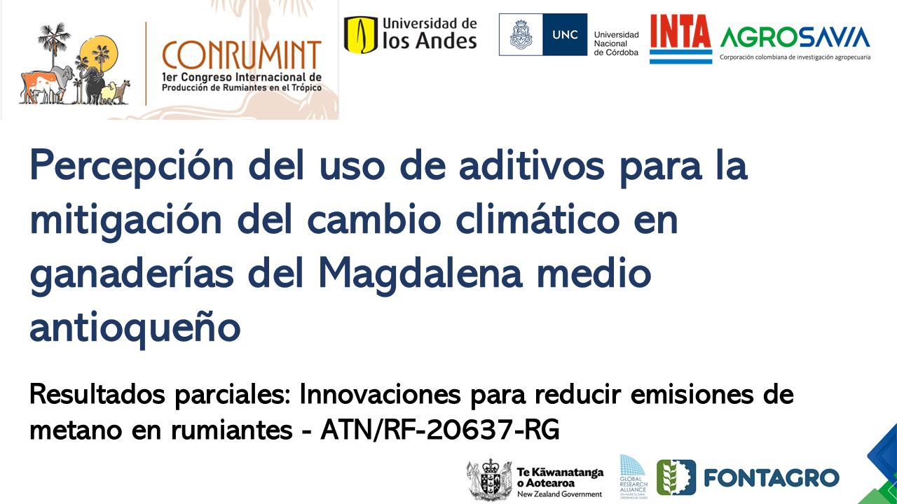 Preliminary results were presented at I CONRUMINT - Advances in perception of the use of enteric methane mitigating additives