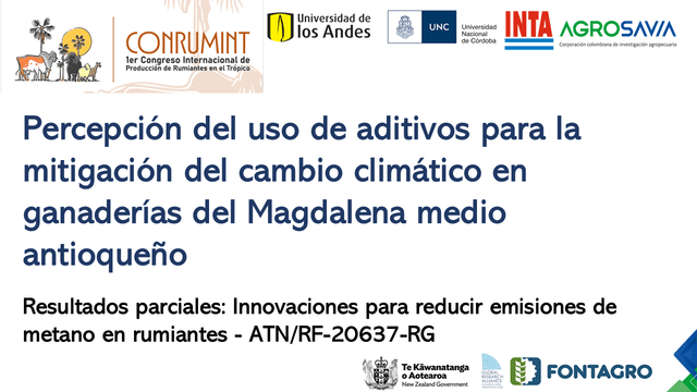 Preliminary results were presented at I CONRUMINT - Advances in perception of the use of enteric methane mitigating additives