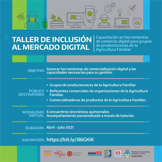 Capacitación en herramientas de comercio digital para grupos de productores/as de la Agricultura Familiar