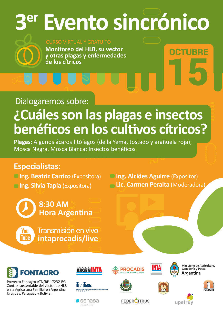 ¿Cuáles son las principales plagas e insectos benéficos de los cultivos cítricos?