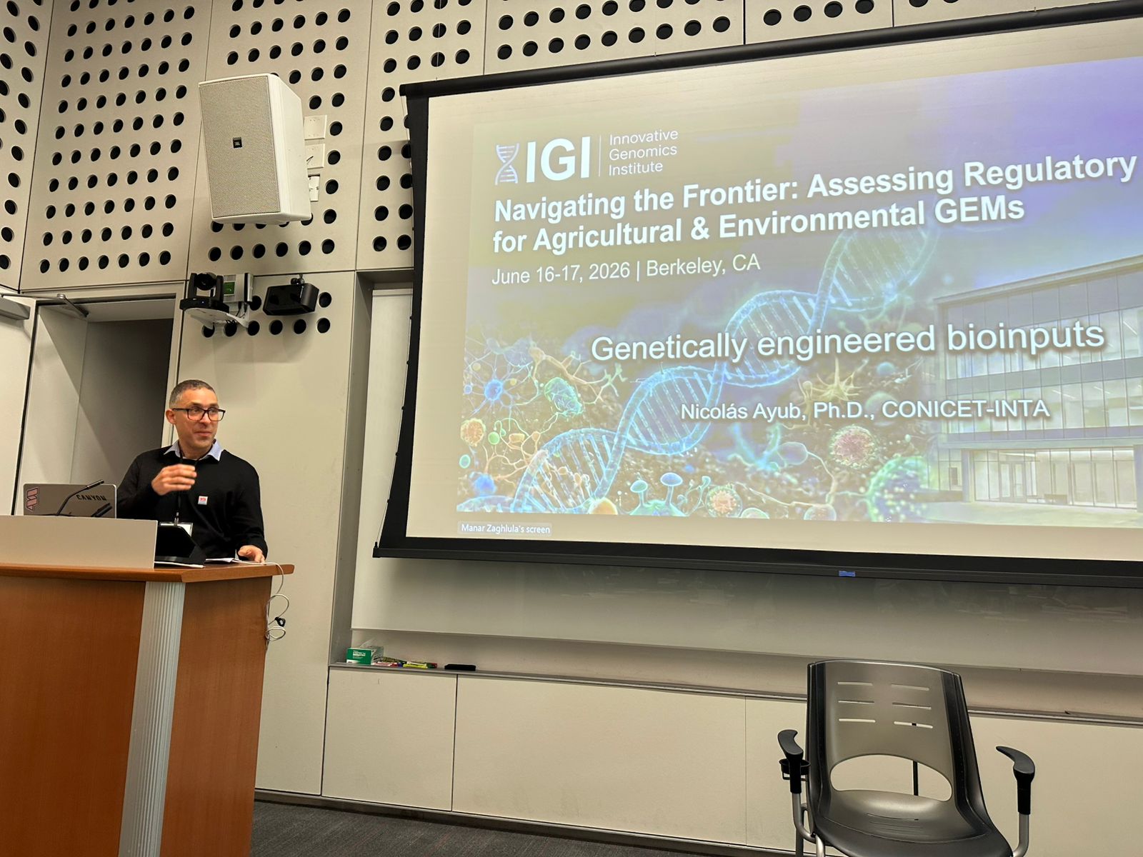 Project leader presents biotechnology advances to reduce emissions and increase productivity