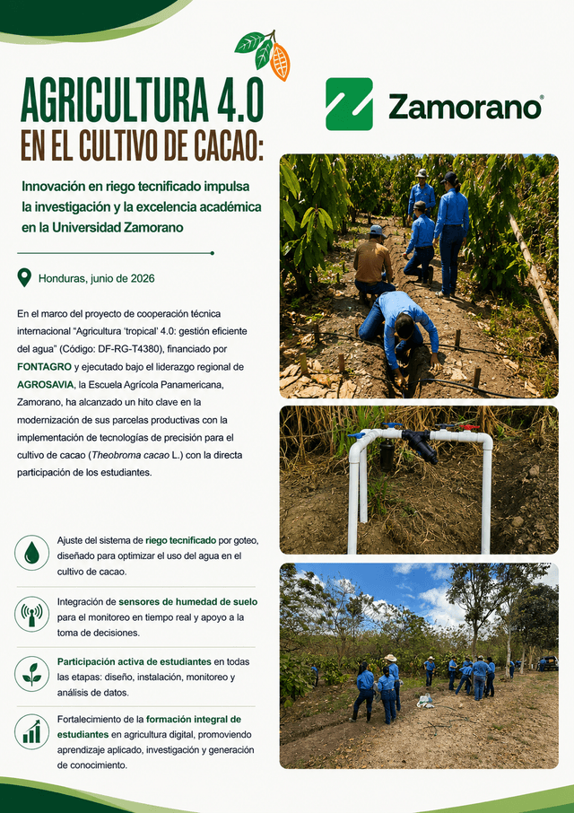Precision Irrigation to Strengthen Cocoa Research and Student Training at Zamorano